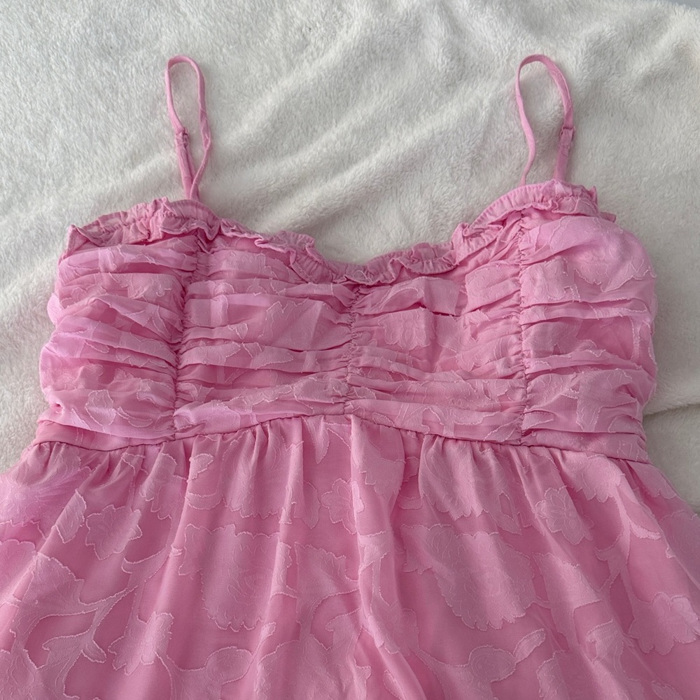Altar'd State Pink Textured Spaghetti Strap Dress - Picture 2 of 6